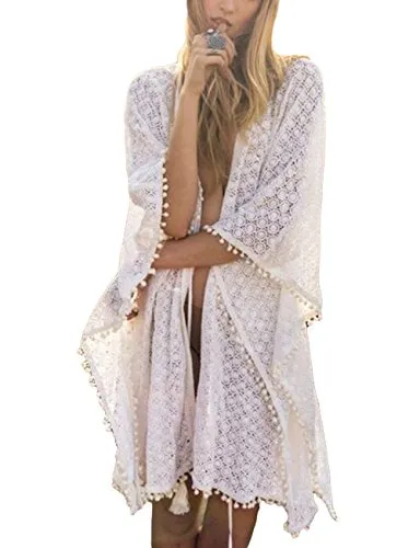 Bsubseach Women's Blue Print Chiffon Bikini Swimsuit Cover Ups