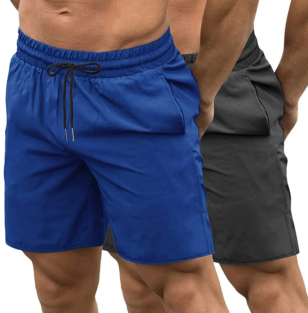 COOFANDY Men's 2 Pack Gym Workout Shorts Quick Dry Bodybuilding Weightlifting Pants Training Running Jogger with Pockets